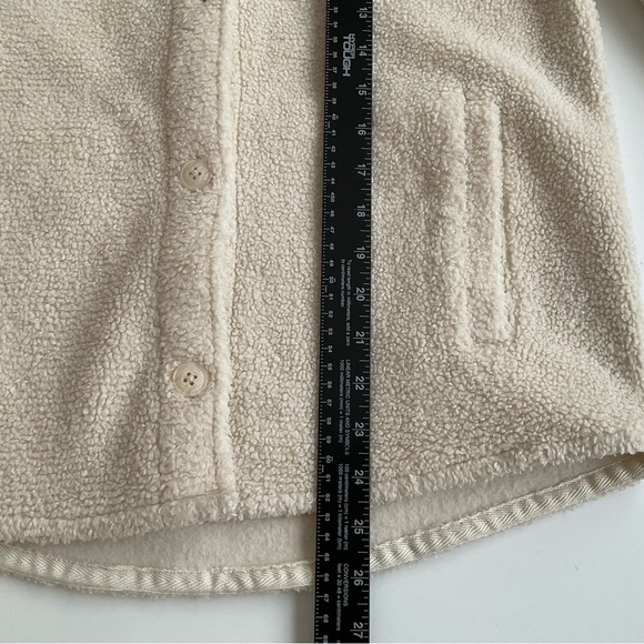 Abercrombie & Fitch Kids Sherpa Shacket 13/14 Cream Buttons Fleece Chore Shirt - Picture 4 of 8